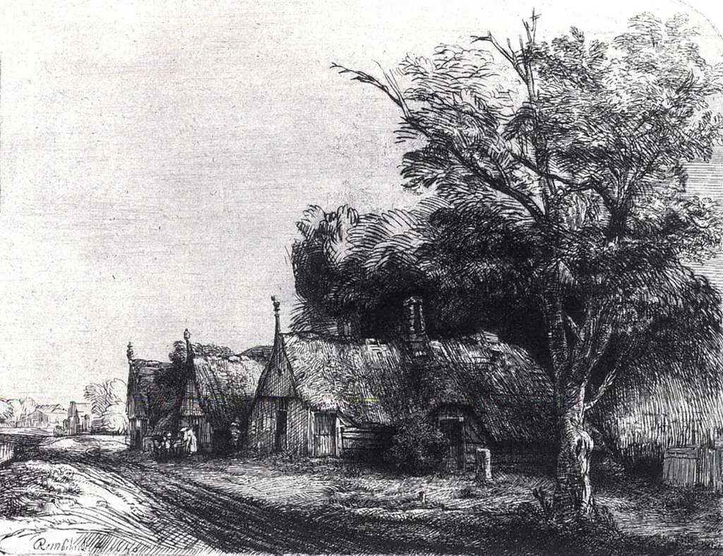 Rembrandt: Landscape With Three Huts