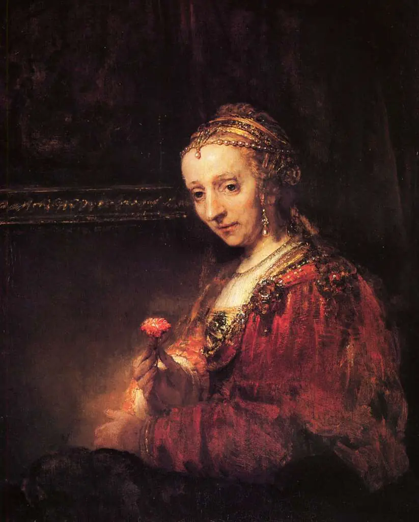 Rembrandt: Portrait Of A Woman With Red Carnation
