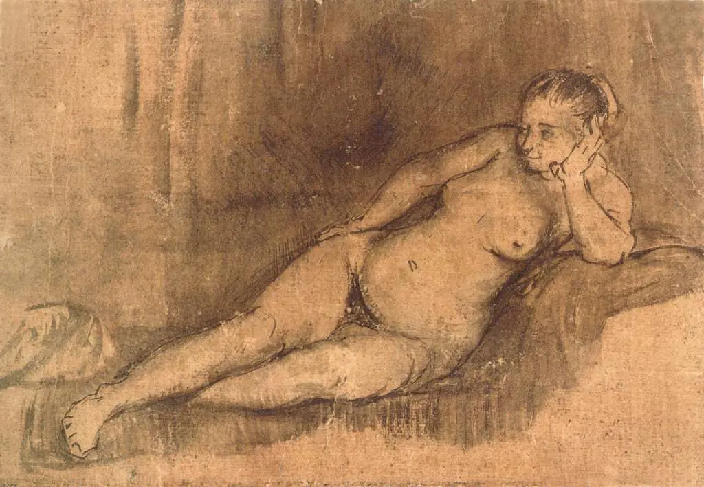 Rembrandt: Reclining Female Nude