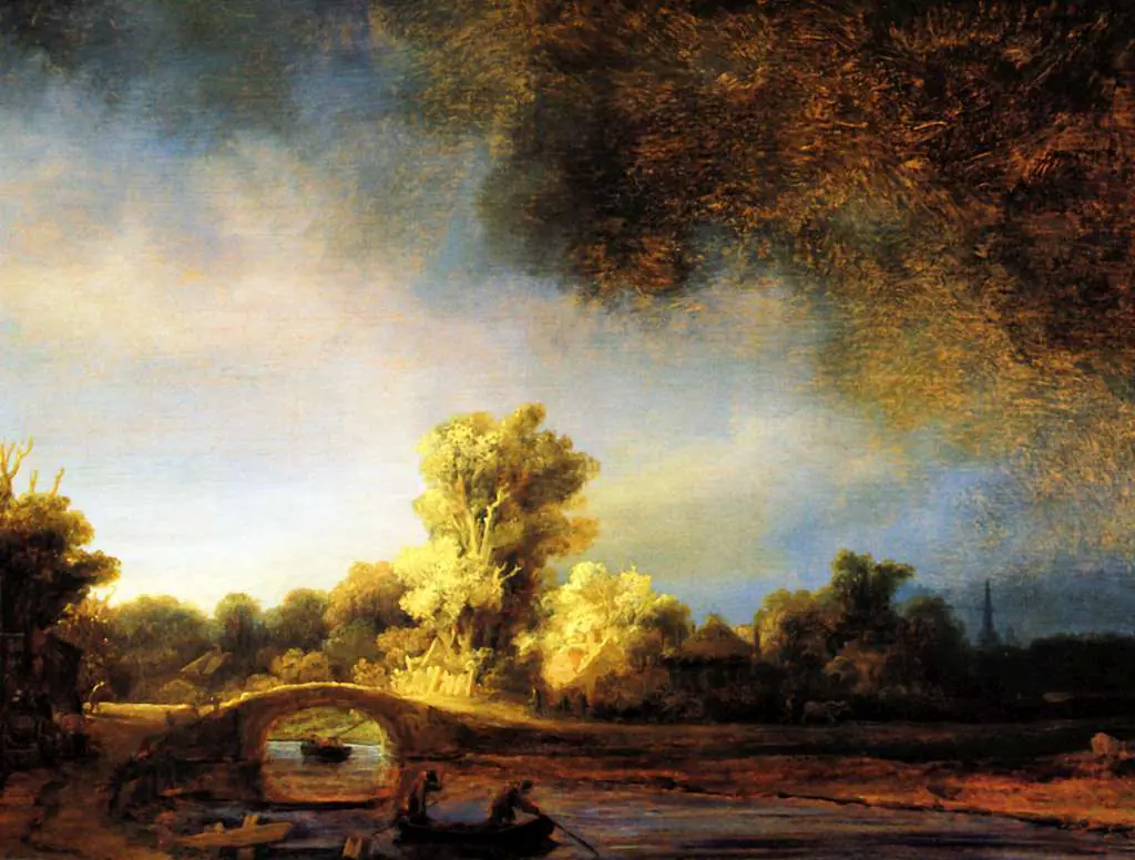 Rembrandt: River View And Ruins1
