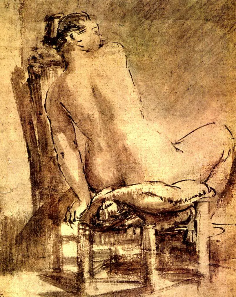 Rembrandt: Sitting Female Nude