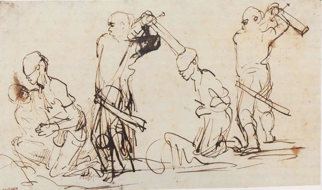 Rembrandt: Two Studies For A Beheading