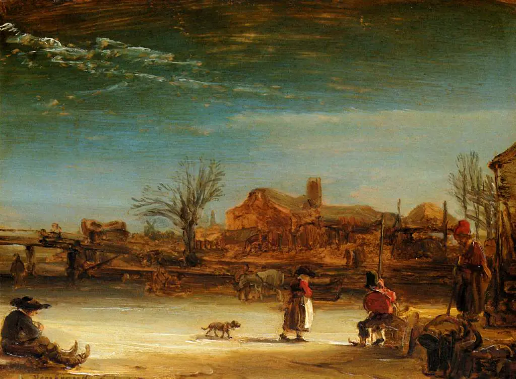 Rembrandt: Winter Landscape