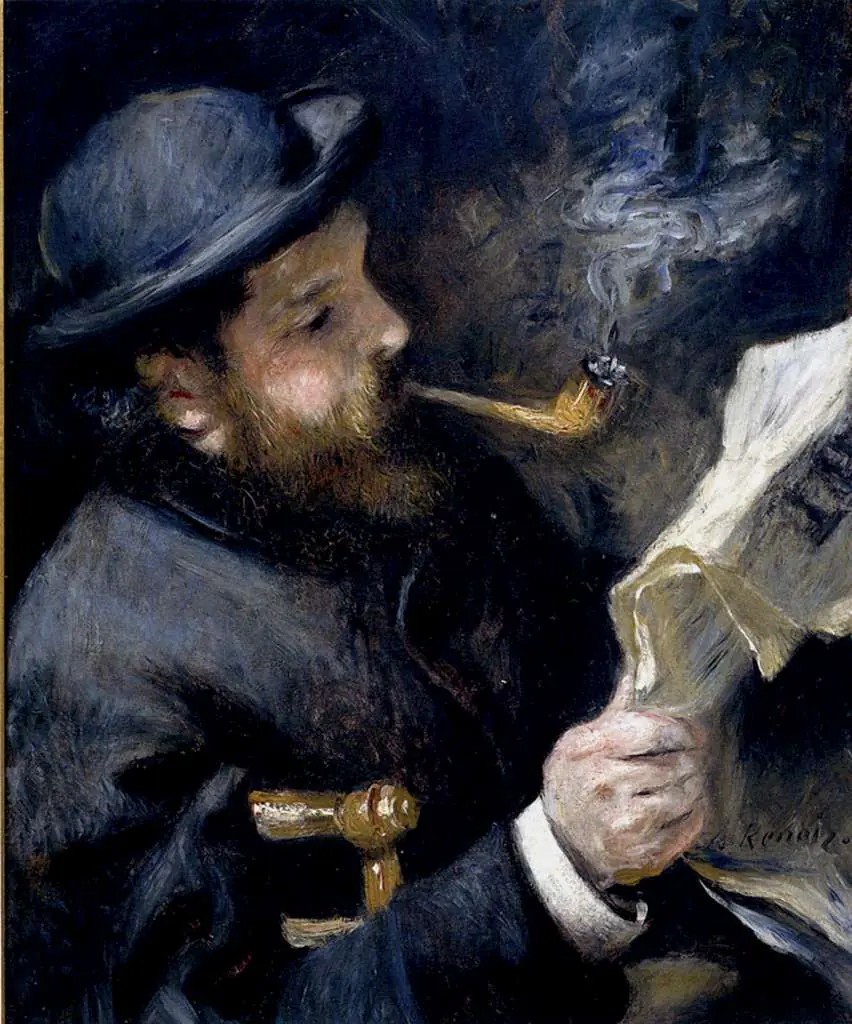 Renoir: Claude Monet Reading A Newspaper