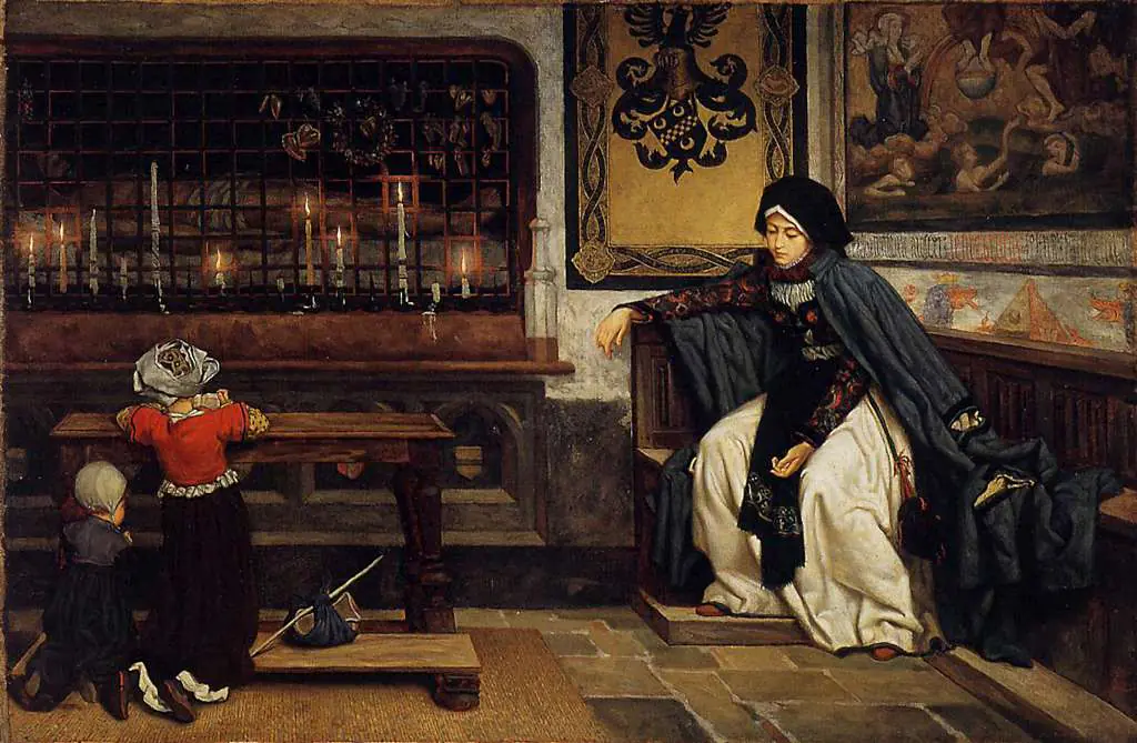 Tissot: Marguerite In Church