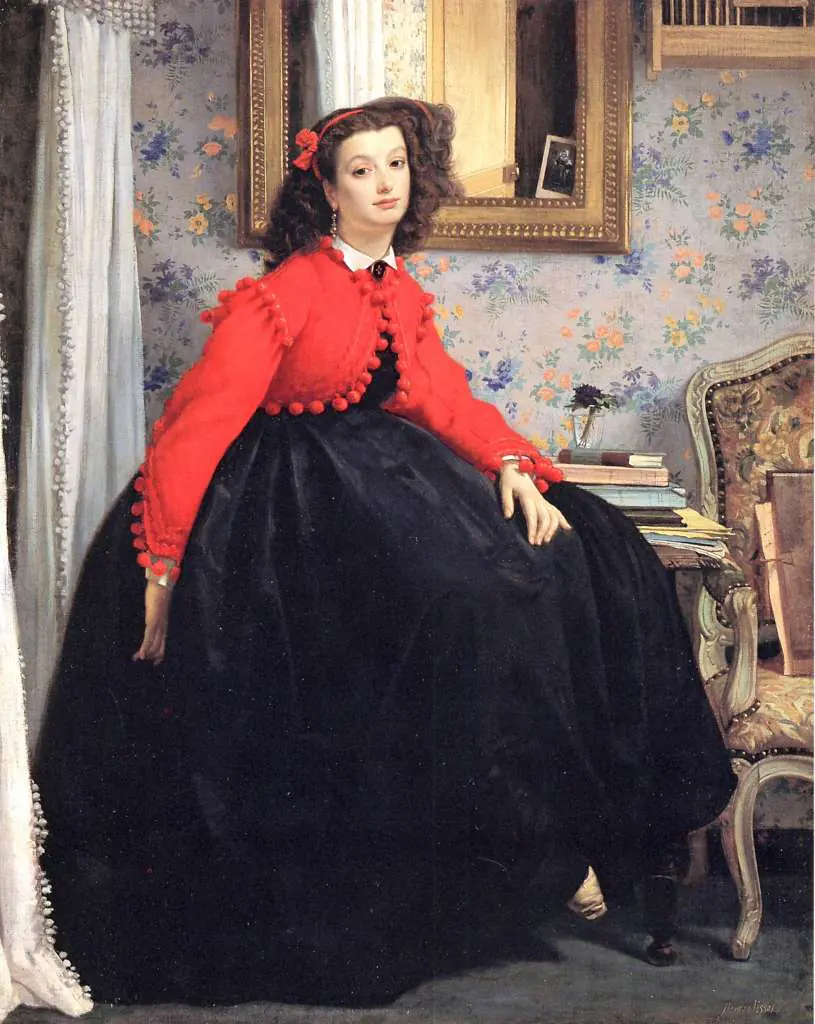 Tissot: Young Woma In A Red Jacket