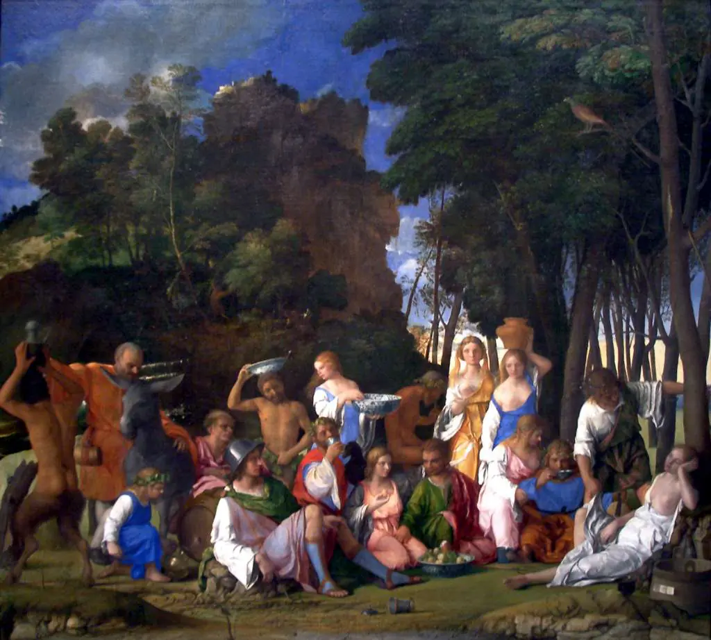 Titian: The Feast Of The Gods-1514 1529-giovanni Bellini And Titian