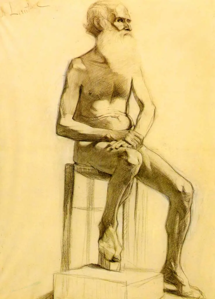 Toulouse-Lautrec: Bearded Man With Crossed Hands