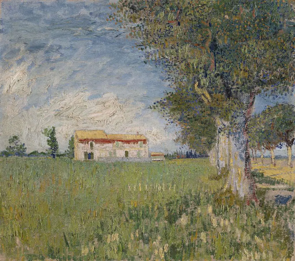 van Gogh: Farmhouse In A Wheat Field