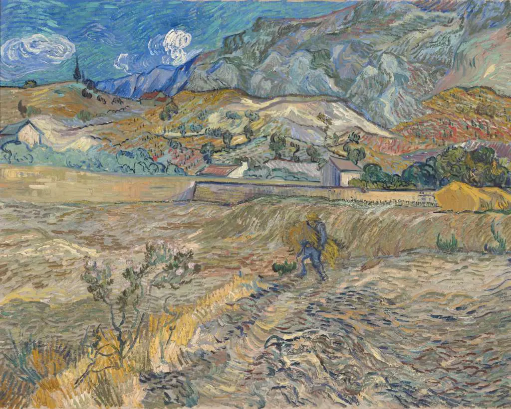 van Gogh: Landscape At Saint-remy Enclosed Field With Peasant
