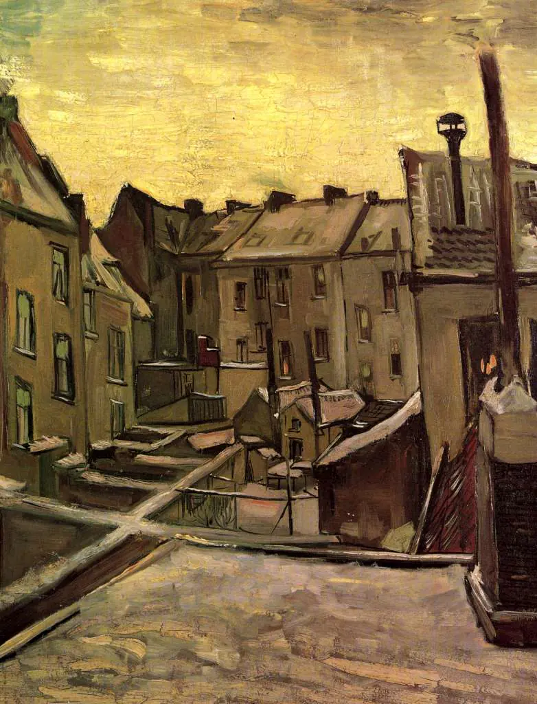 Van Gogh Antwerp 1885-86: Backyards Of Old Houses In Antwerp In The Snow