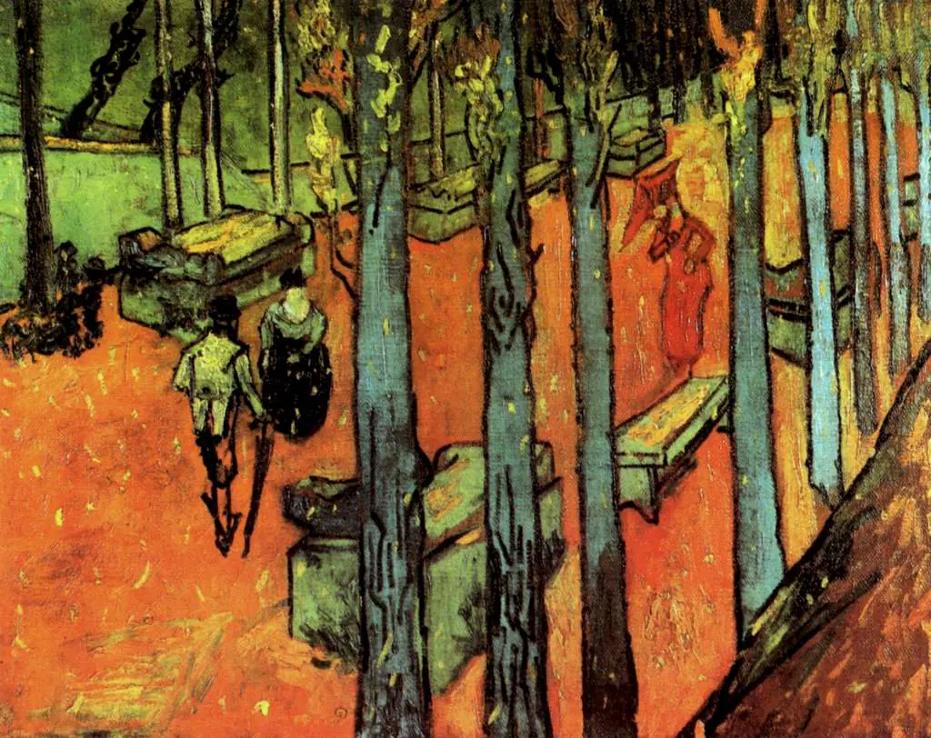 van Gogh Arles 1888-89: Les Alyscamps Falling Autumn Leaves