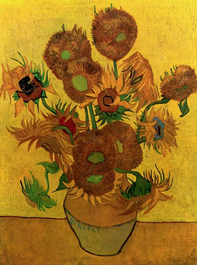 van Gogh Arles 1888-89: Still Life Vase With Fifteen Sunflowers
