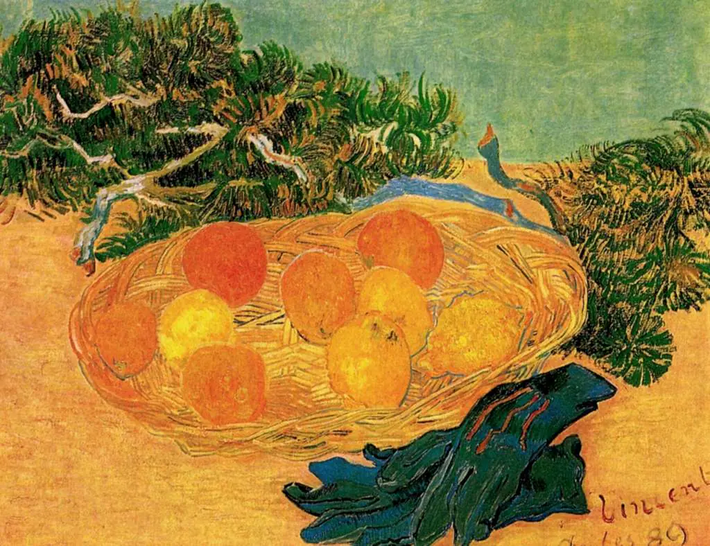 van Gogh Arles 1888-89: Still Life With Oranges Lemons And Blue Gloves
