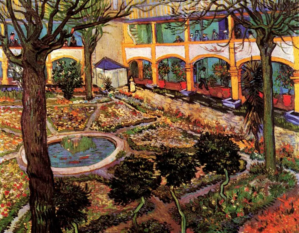 van Gogh Arles 1888-89: The Courtyard Of The Hospital At Arles