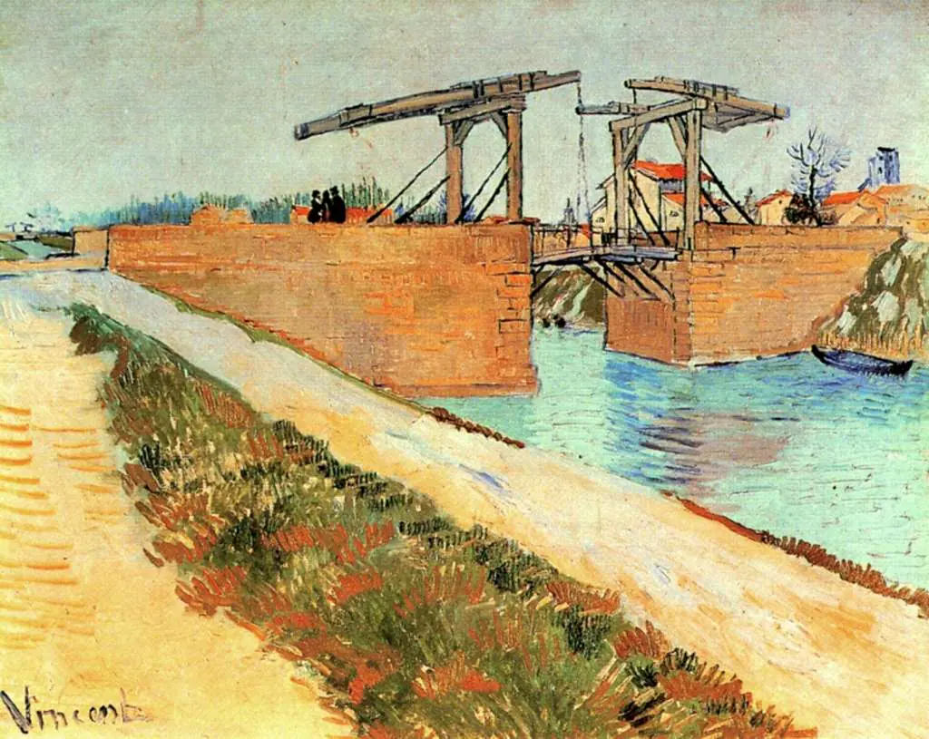 van Gogh Arles 1888-89: The Langlois Bridge At Arles With Road Alongside The Canal