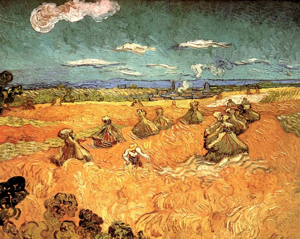 van Gogh Arles 1888-89: Wheat Stacks With Reaper