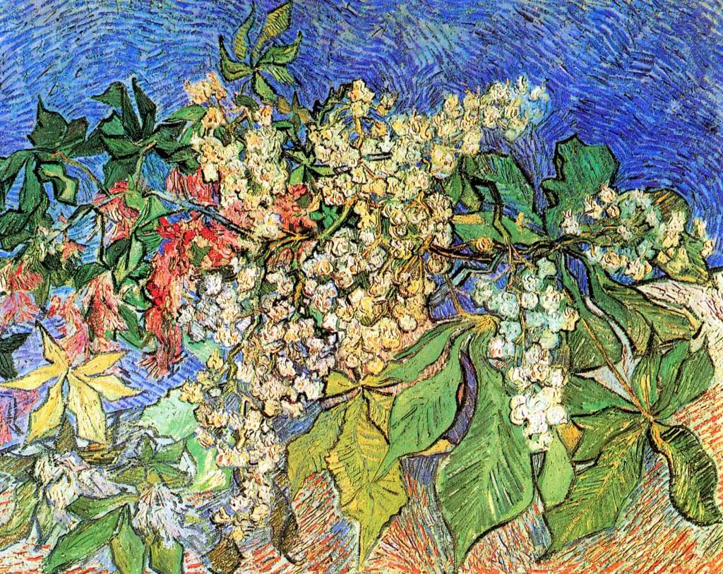 van Gogh Auvers sur Oise 1890: Blossoming Chestnut Branches