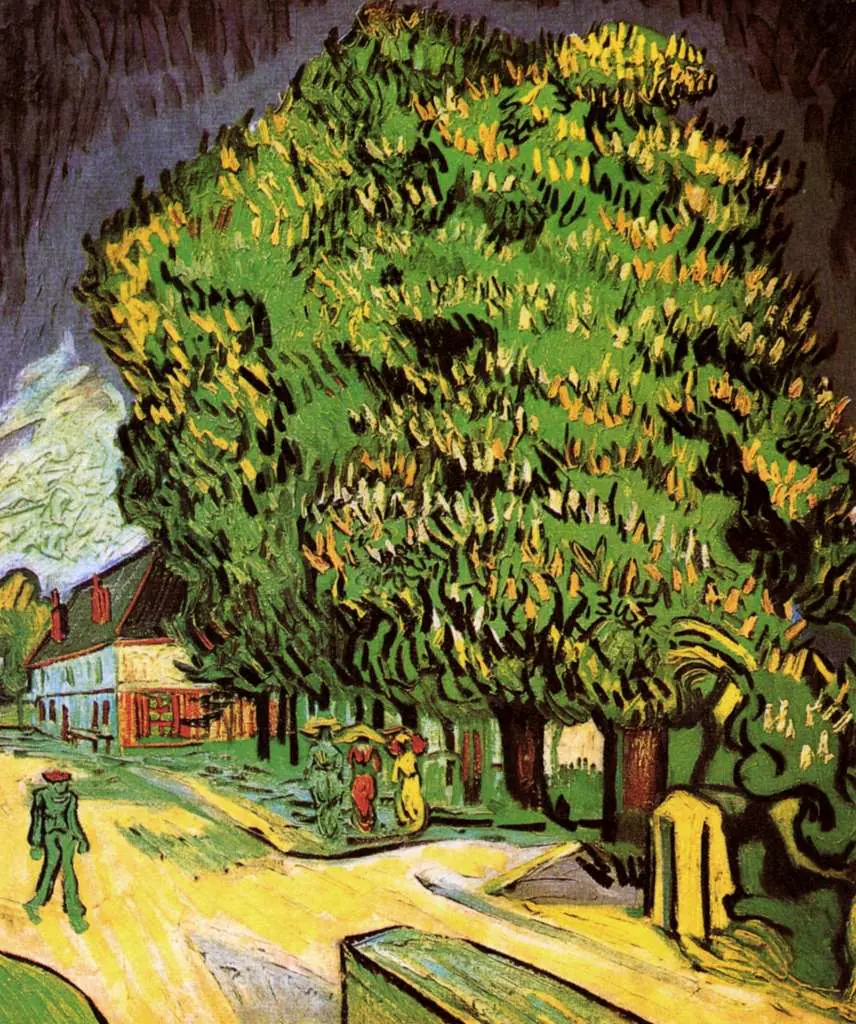 van Gogh Auvers sur Oise 1890: Chestnut Trees In Blossom