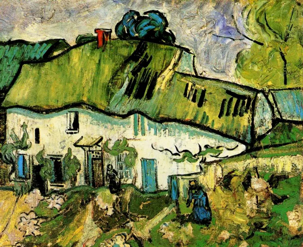 van Gogh Auvers sur Oise 1890: Farmhouse With Two Figures
