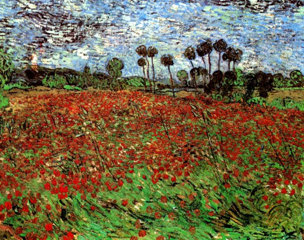 van Gogh Auvers sur Oise 1890: Field With Poppies