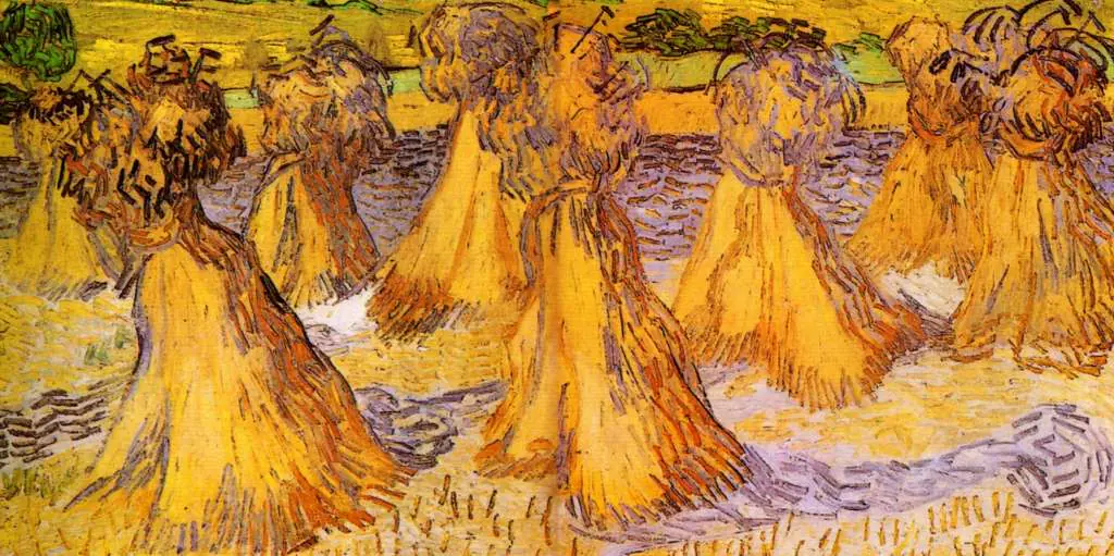 van Gogh Auvers sur Oise 1890: Field With Stacks Of Wheat