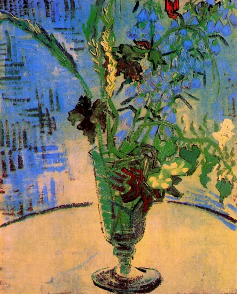 van Gogh Auvers sur Oise 1890: Still Life Glass With Wild Flowers