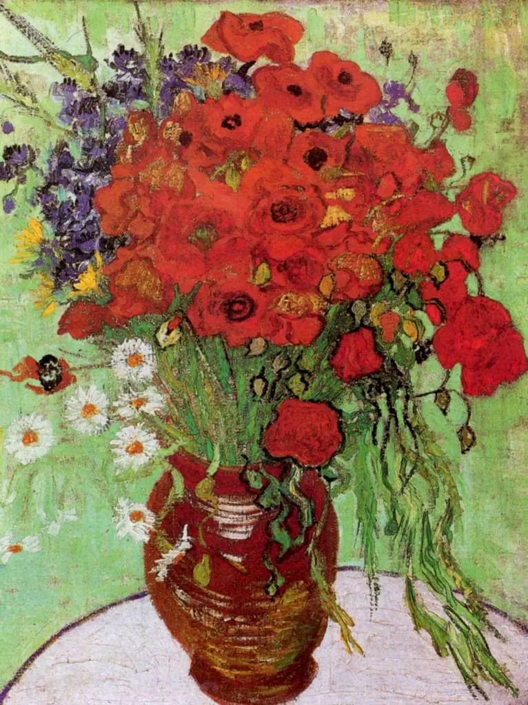 van Gogh Auvers sur Oise 1890: Still Life Red Poppies And Daisies