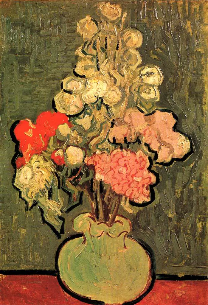 van Gogh Auvers sur Oise 1890: Still Life Vase With Rose-mallows