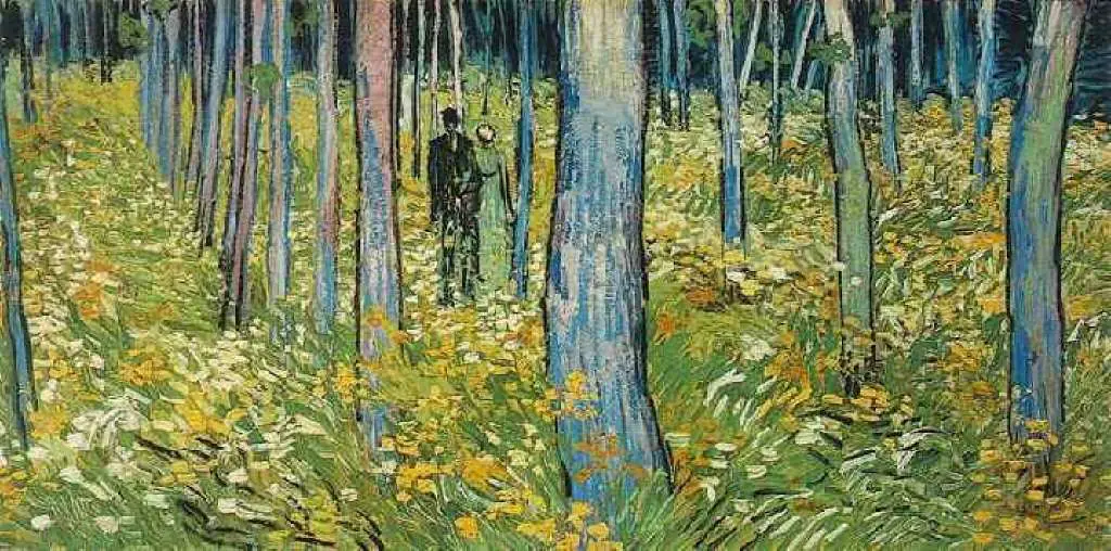 van Gogh Auvers sur Oise 1890: Undergrowth With Two Figures