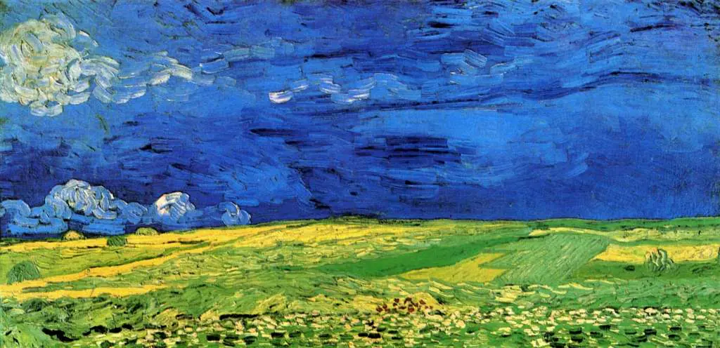 van Gogh Auvers sur Oise 1890: Wheat Field Under Clouded Sky