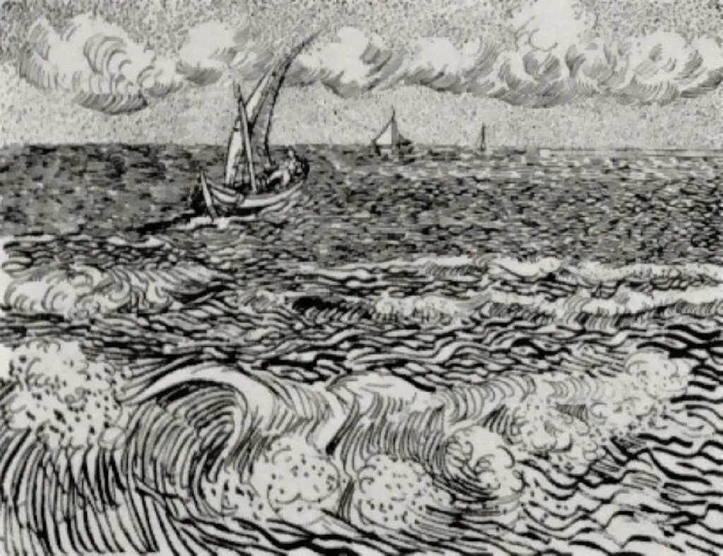 van Gogh Drawings: A Fishing Boat At Sea