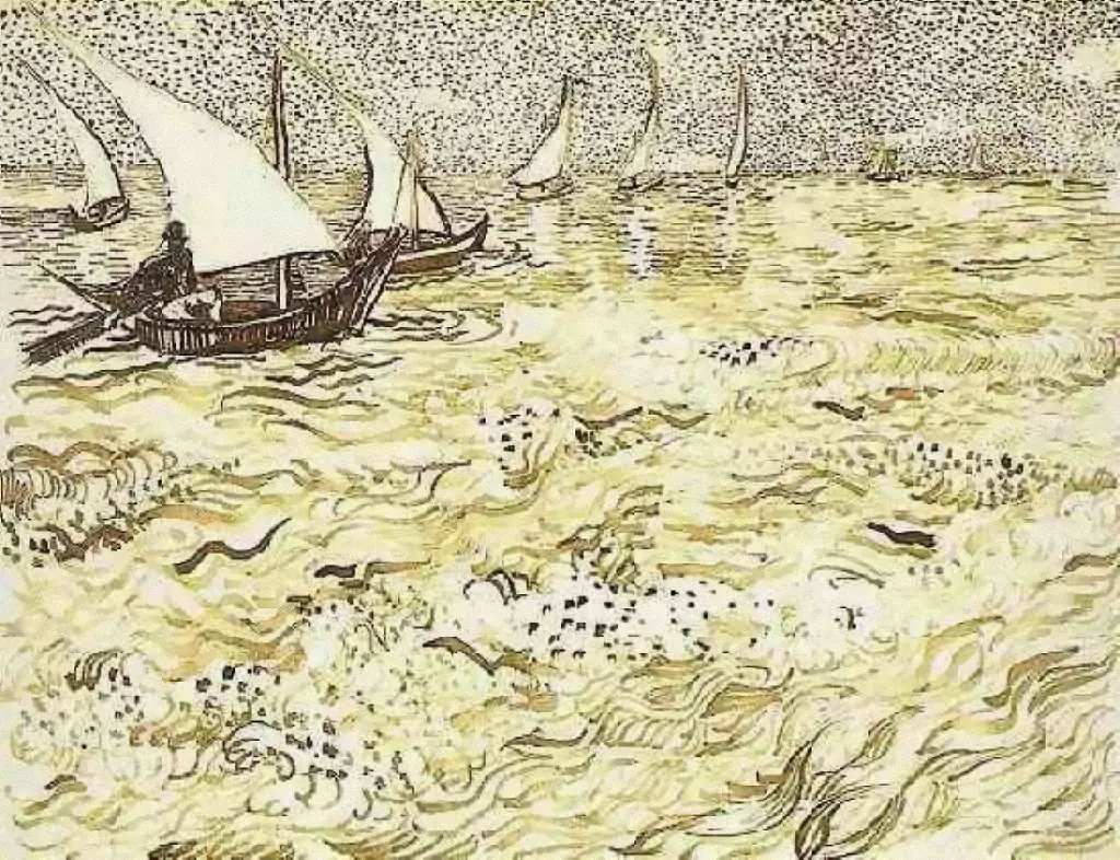 van Gogh Drawings: A Fishing Boat At Sea4