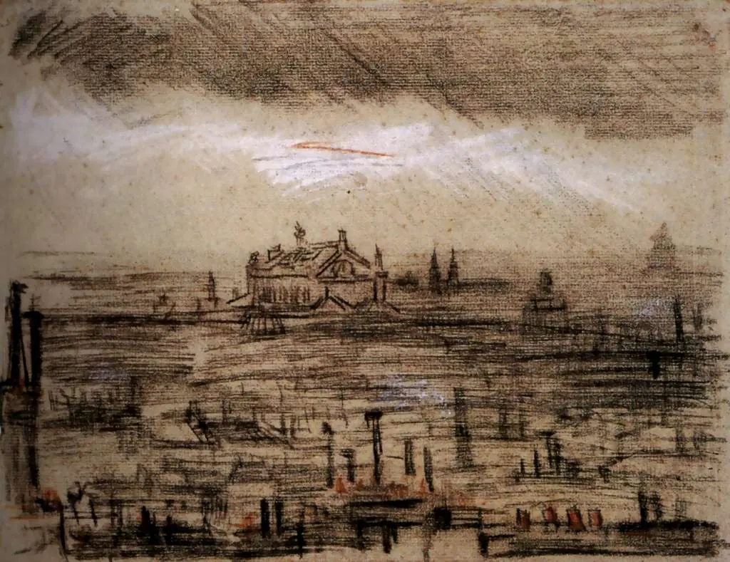 van Gogh Drawings: A View Of Paris With The Op