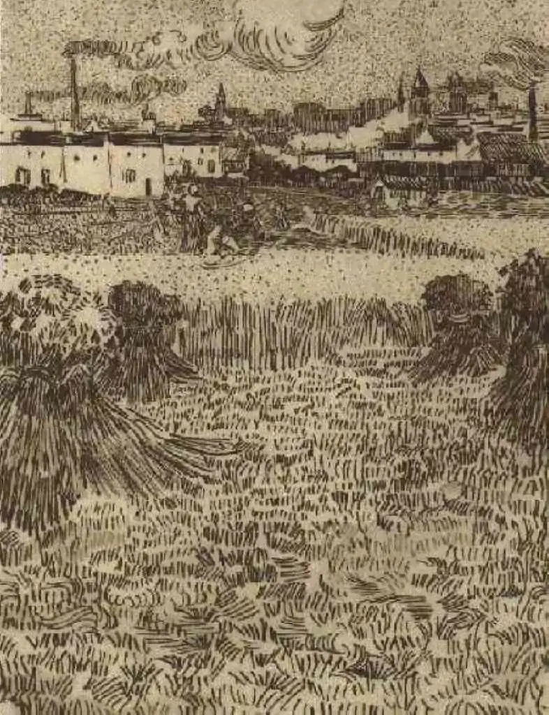 van Gogh Drawings: Arles View From The Wheat Field