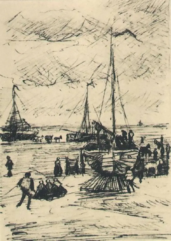 van Gogh Drawings: Beach And Boats