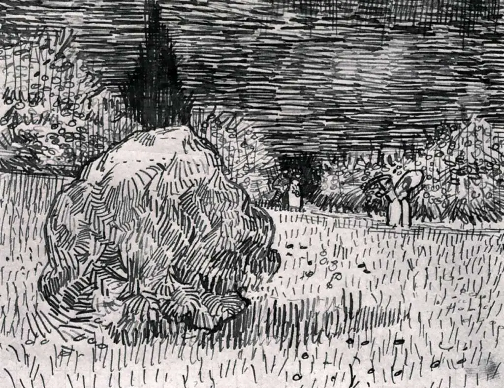 van Gogh Drawings: Bush In The Park At Arles The Poets Garden Ii