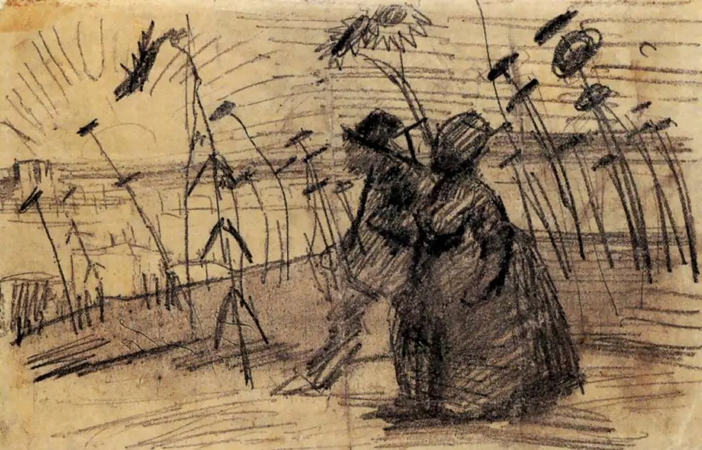 van Gogh Drawings: Couple Out For A Stroll