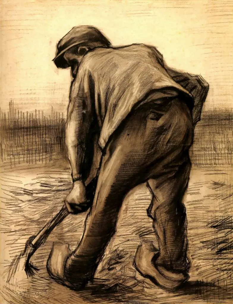 van Gogh Drawings: Digger In A Potato Field February