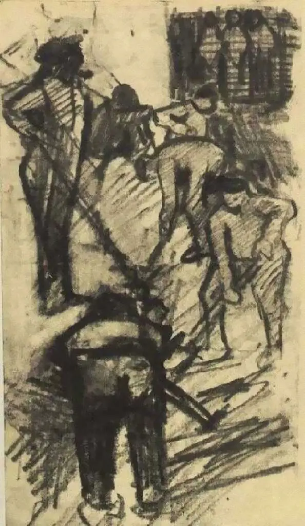 van Gogh Drawings: Diggers In Torn-up Street
