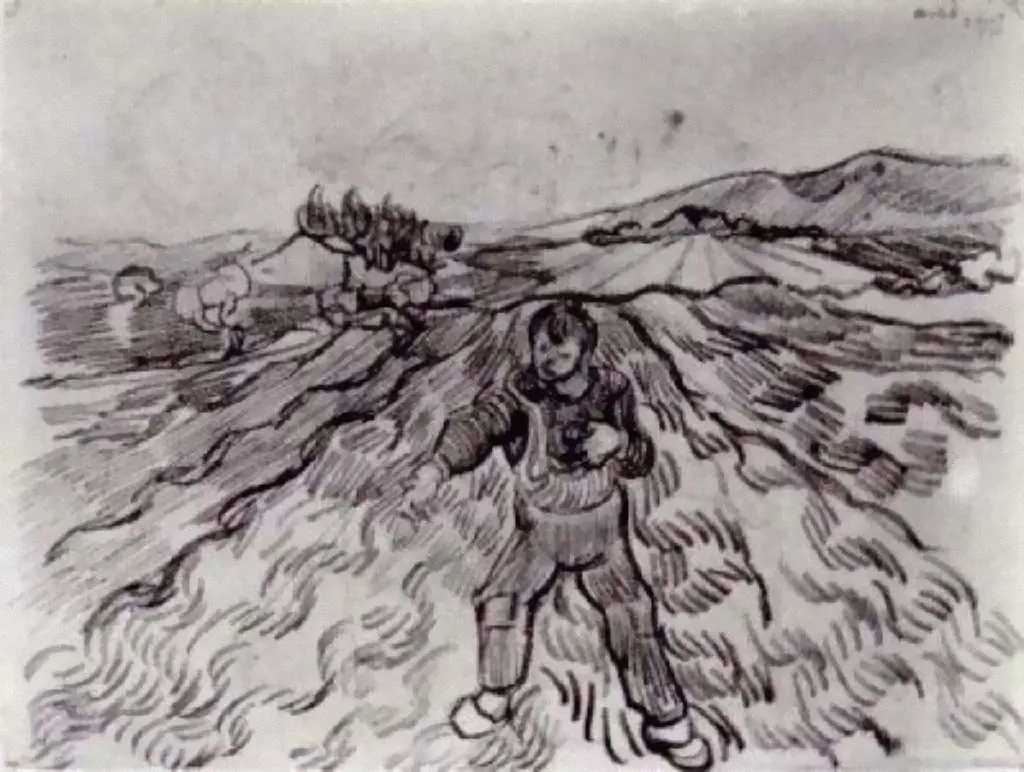 van Gogh Drawings: Field With A Sower