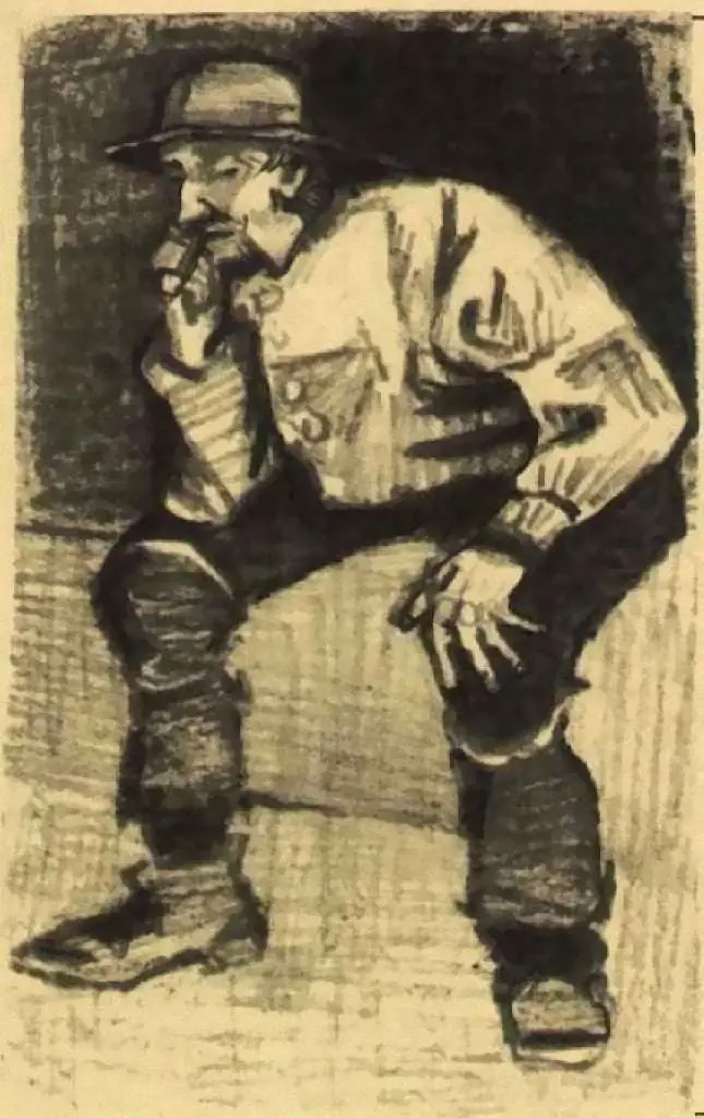 van Gogh Drawings: Fisherman With Sou Wester Sitting With Pipe2