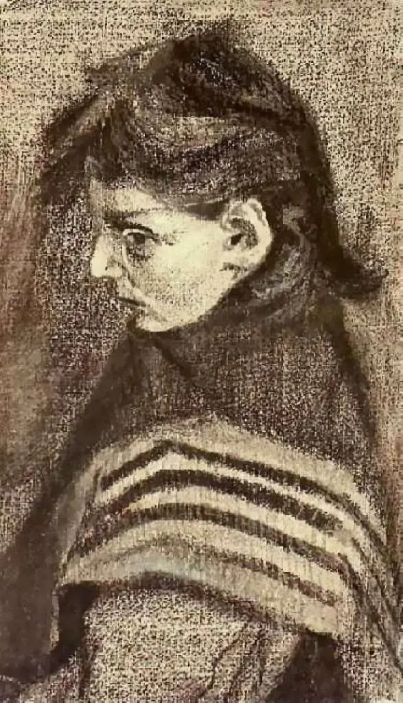 van Gogh Drawings: Girl With Shawl Half-figure
