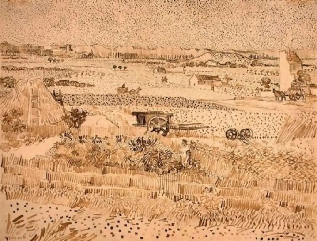 van Gogh Drawings: Harvest Landscape2