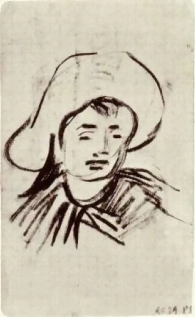 van Gogh Drawings: Head Of A Boy With Broad-brimmed Hat