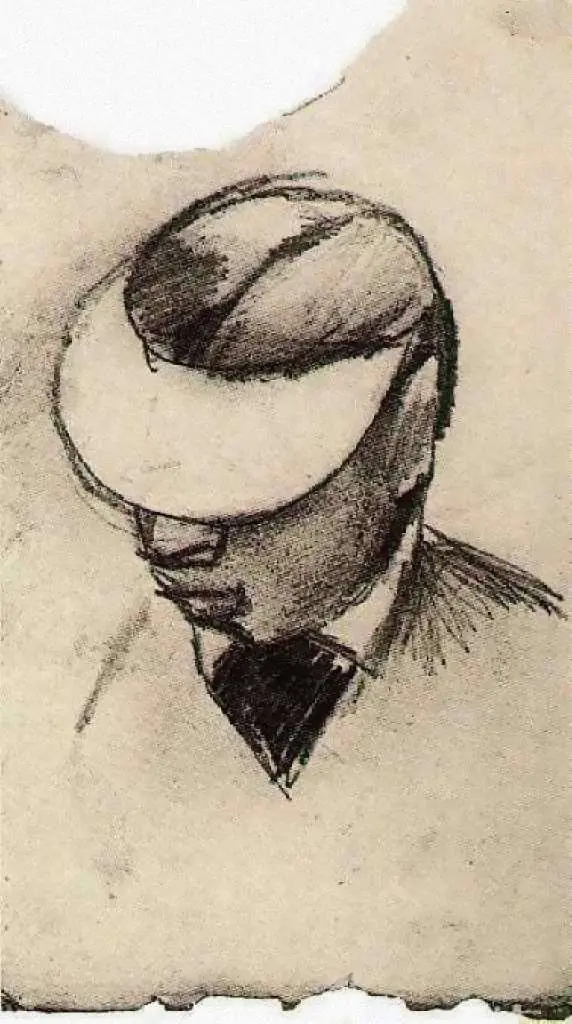 van Gogh Drawings: Head Of A Man With Cap Or Lithographers Shade