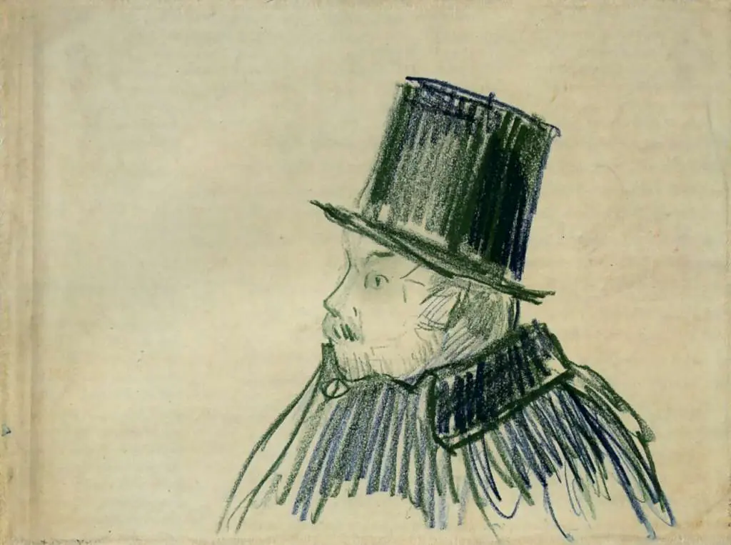 van Gogh Drawings: Head Of A Man With A Top Hat