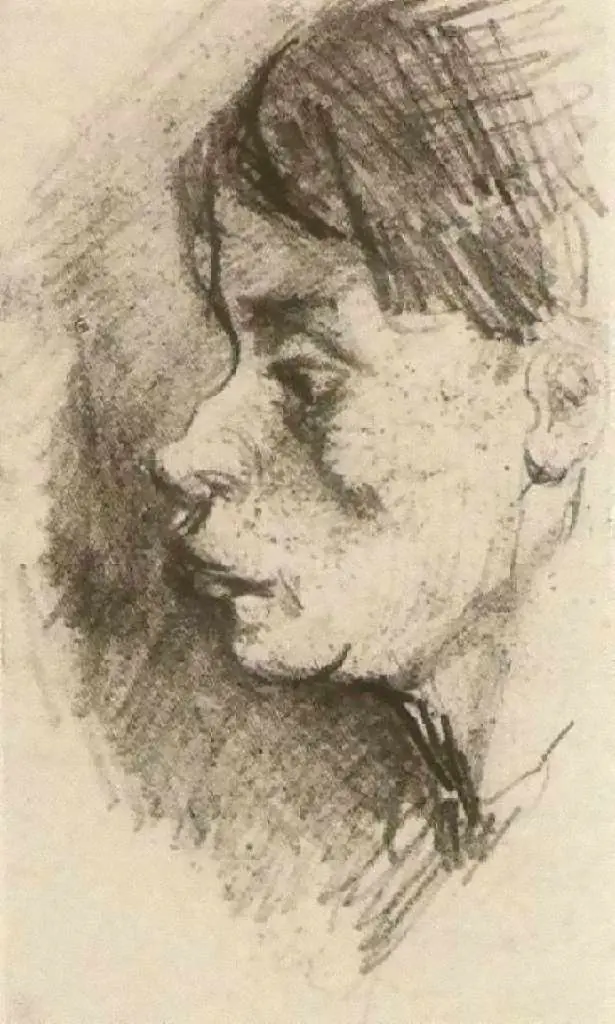 van Gogh Drawings: Head Of A Peasant Woman Bareheaded