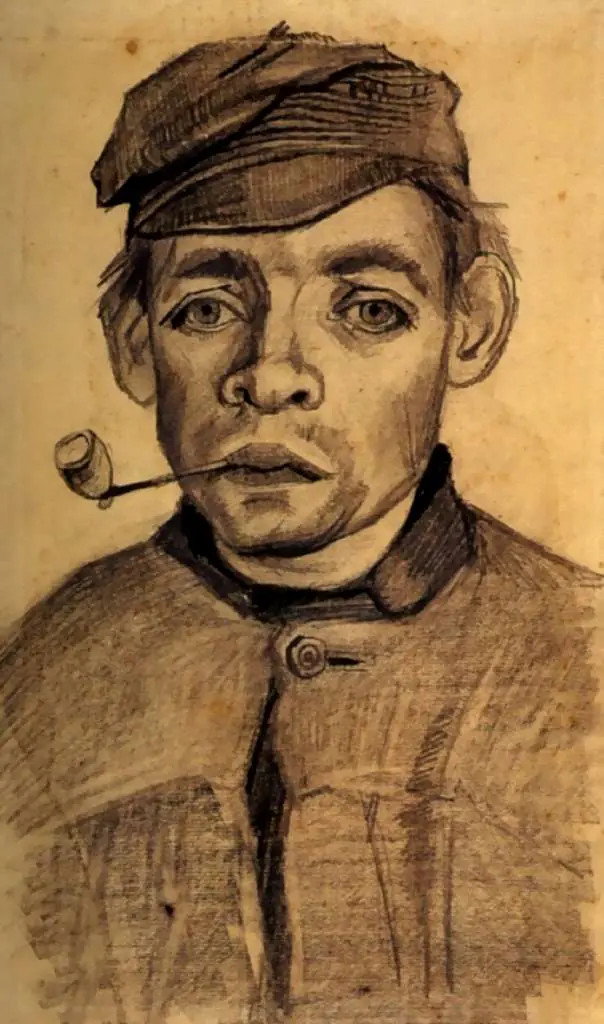 van Gogh Drawings: Head Of A Young Man With A Pipe