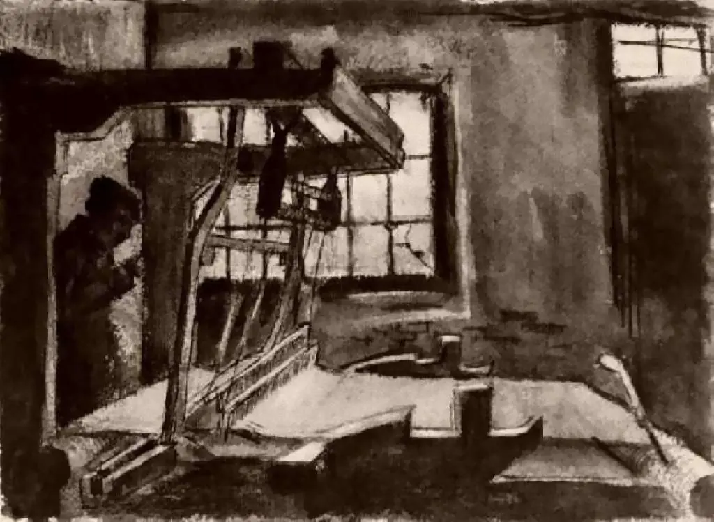 van Gogh Drawings: Interior With A Weaver Facing Right